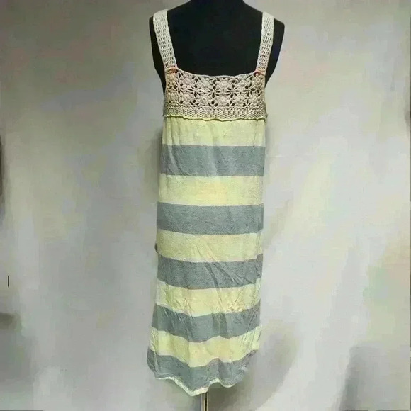 We The Free Medium Luca Crochet Bodice Merida Combo Stripe‎ Knit Dress Or Top - Picture 3 of 9